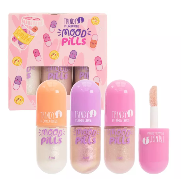 KIT X 3 GLOSS MOOD PILLS TRENDY