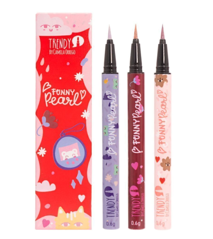 KIT X 3 DELINEADORES FUNNY PEARL TRENDY