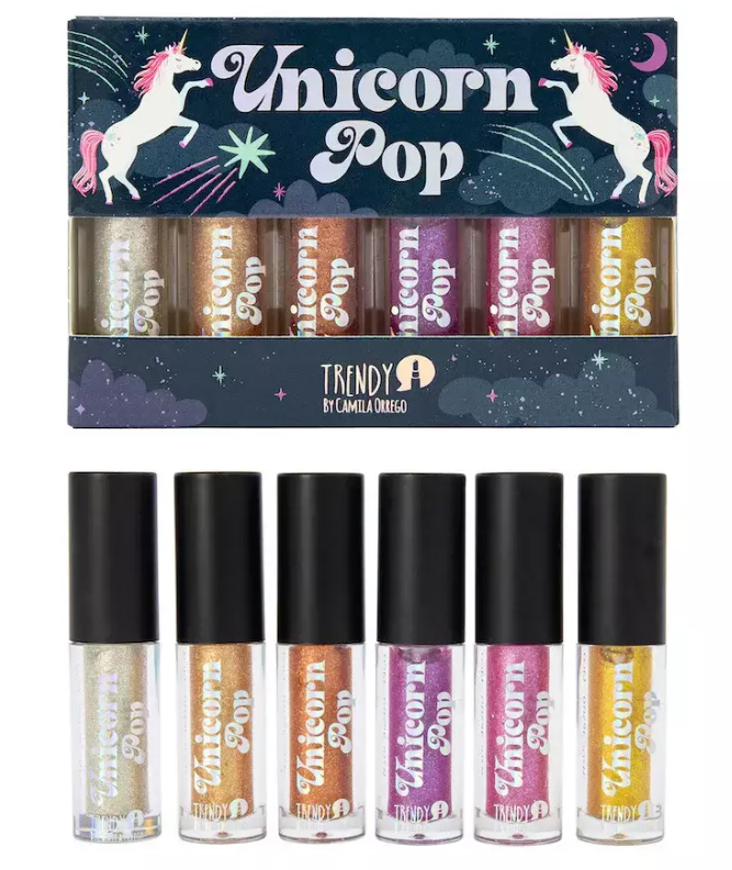 KIT DELINEADOR GLITTER X6 UNICORN TRENDY