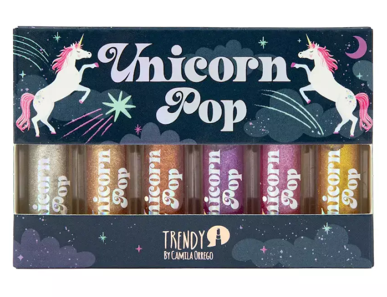 KIT DELINEADOR GLITTER X6 UNICORN TRENDY