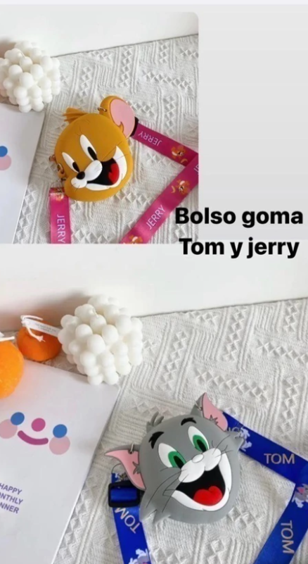 BOLSOS DE GOMA STITCH, TOM Y JERRY